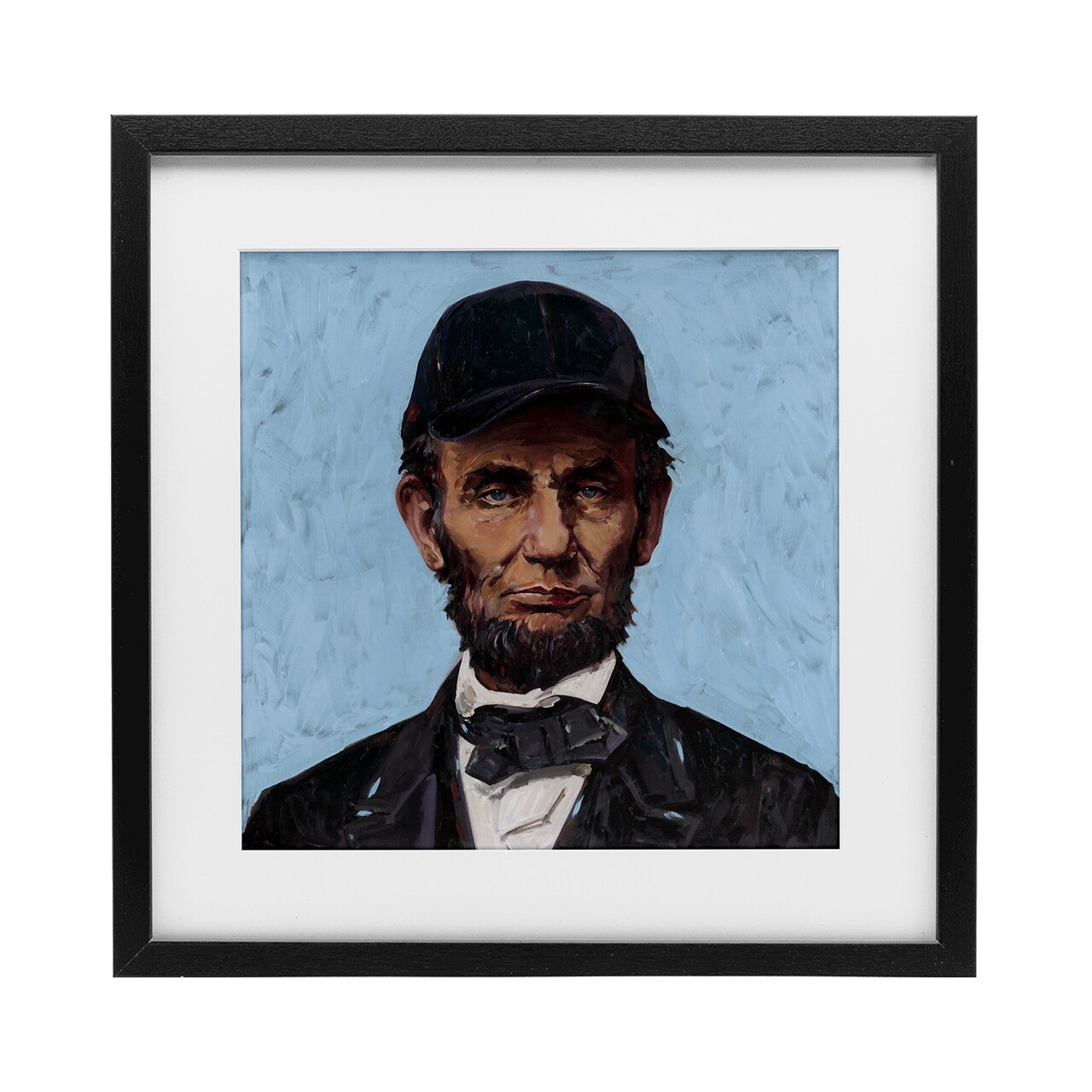 Stupell Industries Honest Abe with Baseball Cap Framed Print Under Glass, design by Studio Bautista
